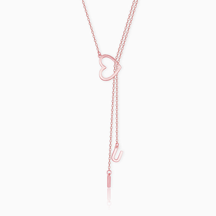 Rose Gold U&I Heart Necklace