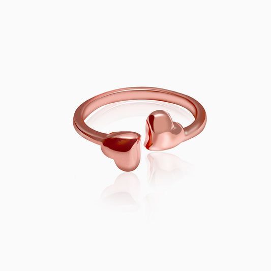 Rose Gold Dual Heart Ring