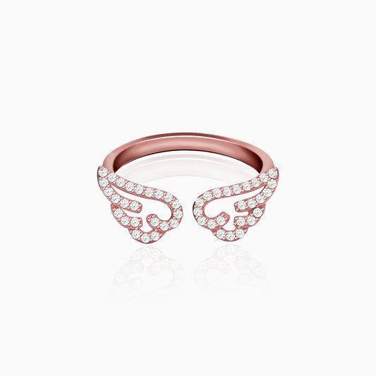 Rose Gold Angel Wings Ring