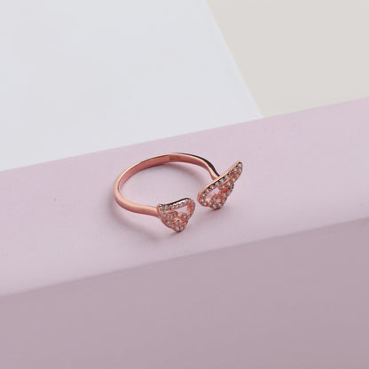 Rose Gold Angel Wings Ring