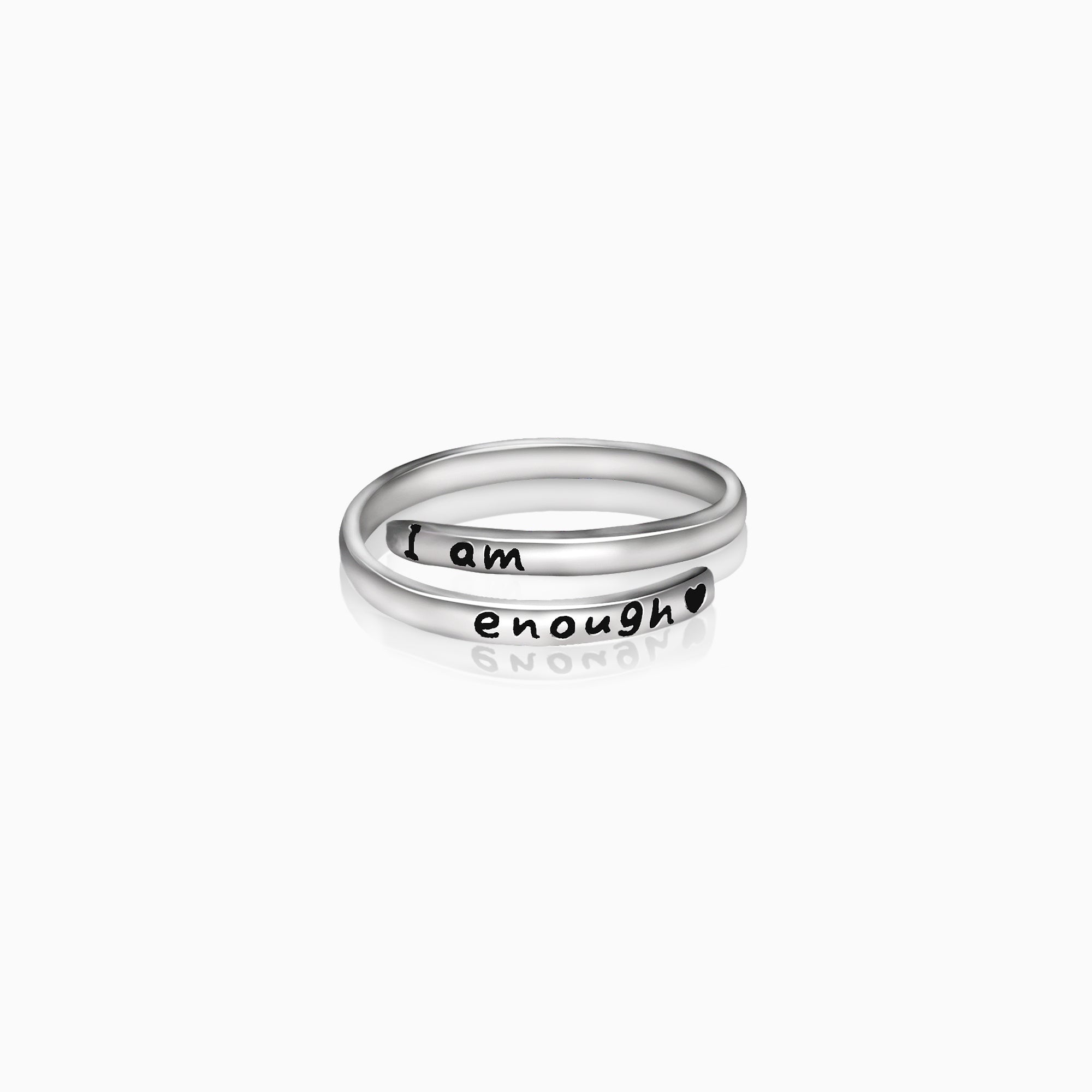 Silver Layered Affirmation Ring - Image 1