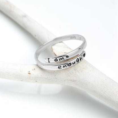 Silver Layered Affirmation Ring