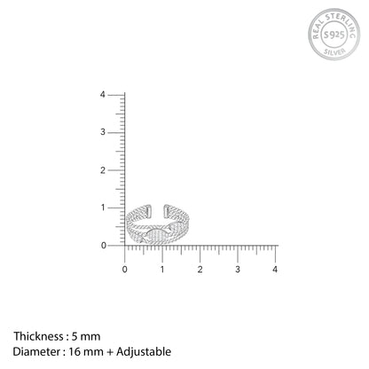 Silver Layered Bead Ring