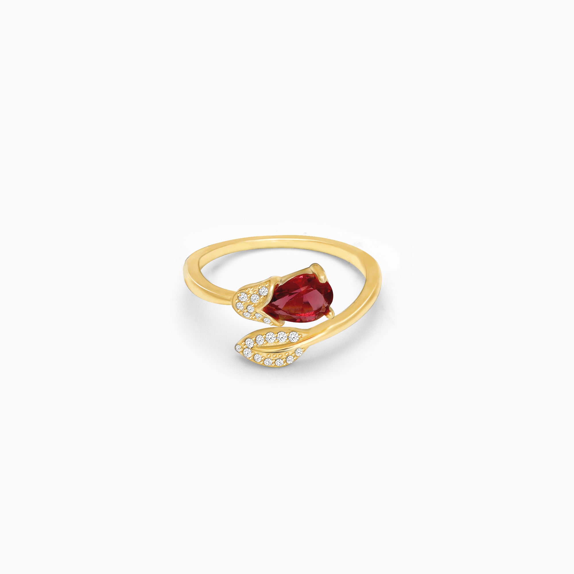 Golden Wine Twirling Petal Ring - Image 1