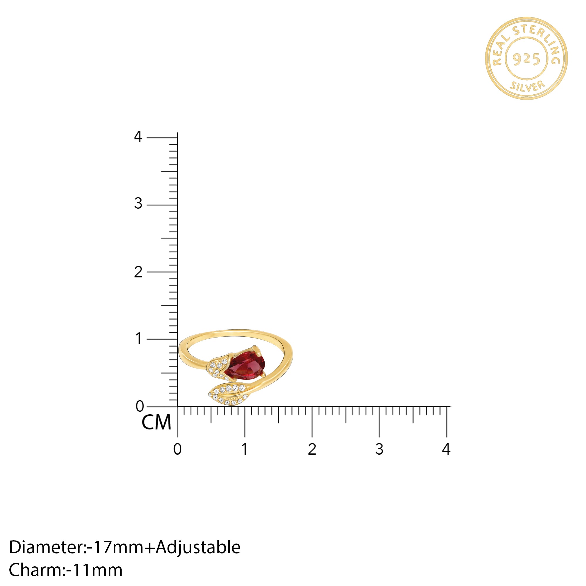 Golden Wine Twirling Petal Ring - view 4