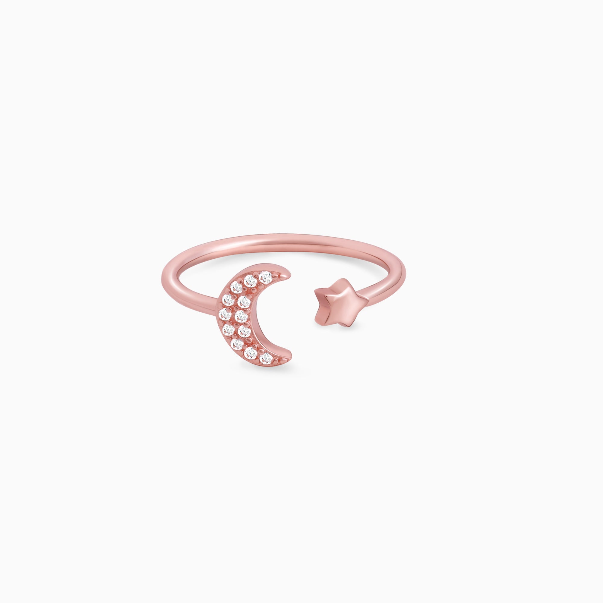 Rose Gold Moon-Star Constellation Ring - Image 1
