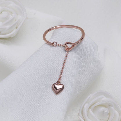 Rose Gold Heart Melting Chain Ring