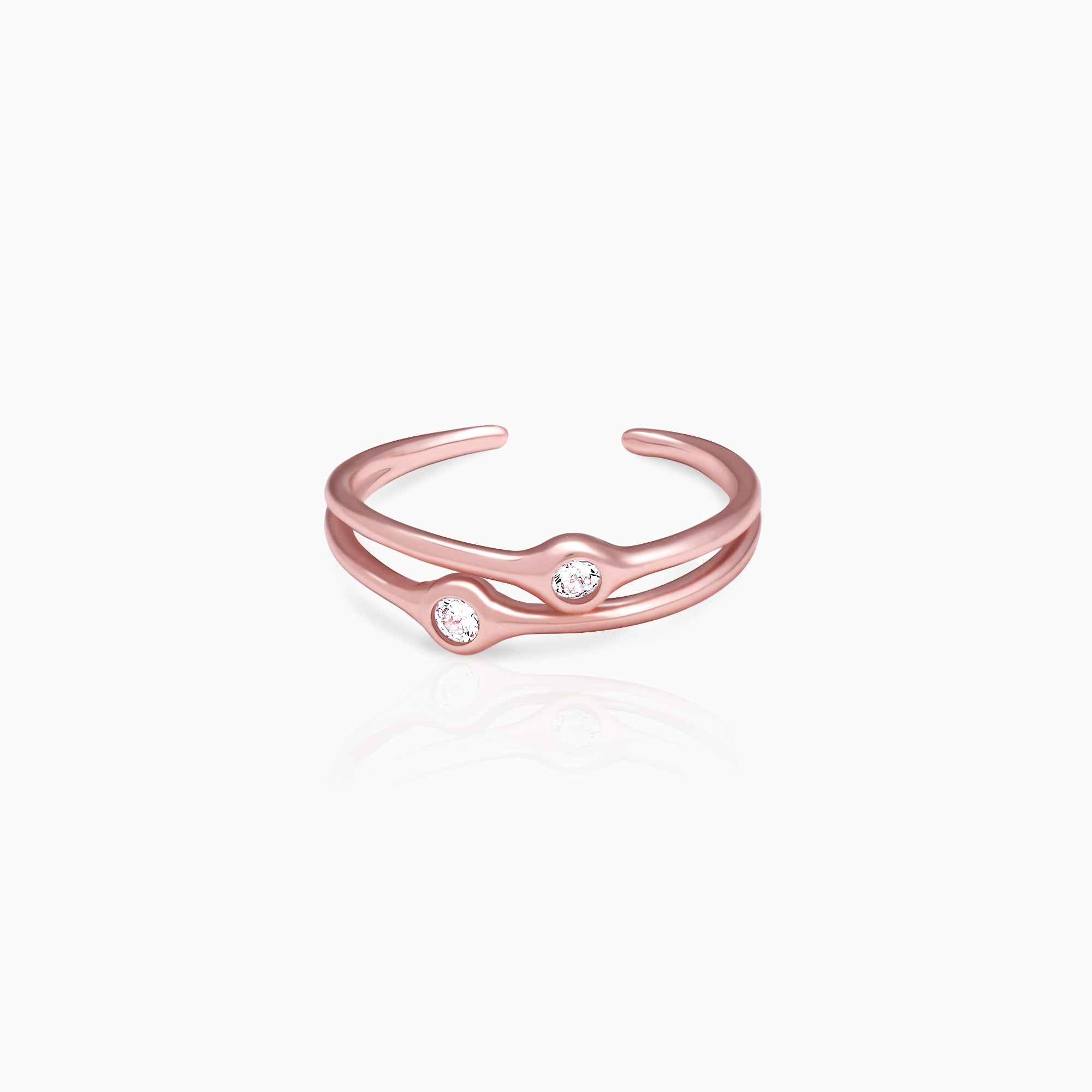 Rose Gold Dual Feat Ring - Image 1