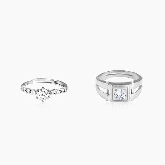 Silver Dreamy Charm Couple Rings