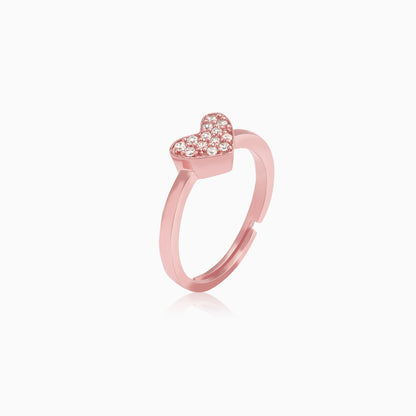 Rose Gold I Heart You Ring