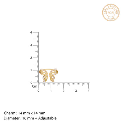 Golden Butterfly Starrer Ring