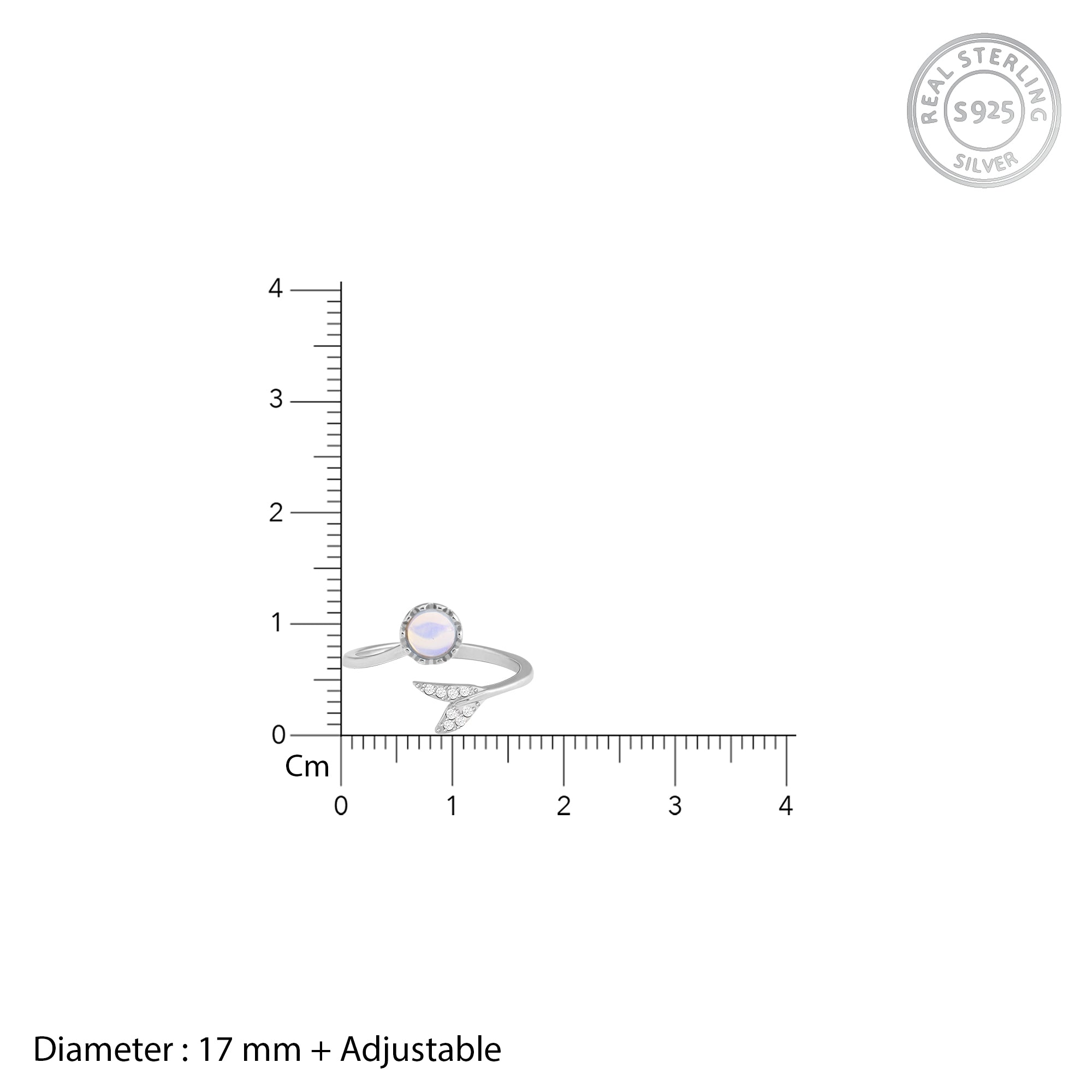 Silver Moonstone Visionary Ring - view 4