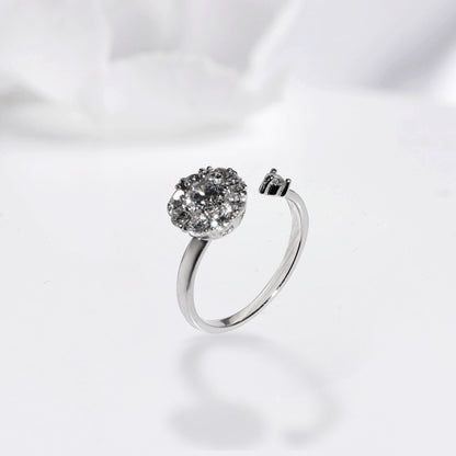 Silver Solitaire Spin Ring