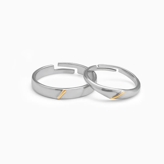 Silver Meant to Be Couple Rings