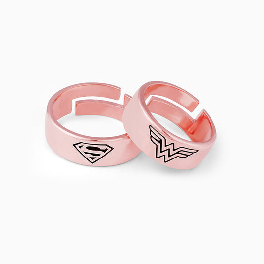 Rose Gold DC Inspired Couple Rings