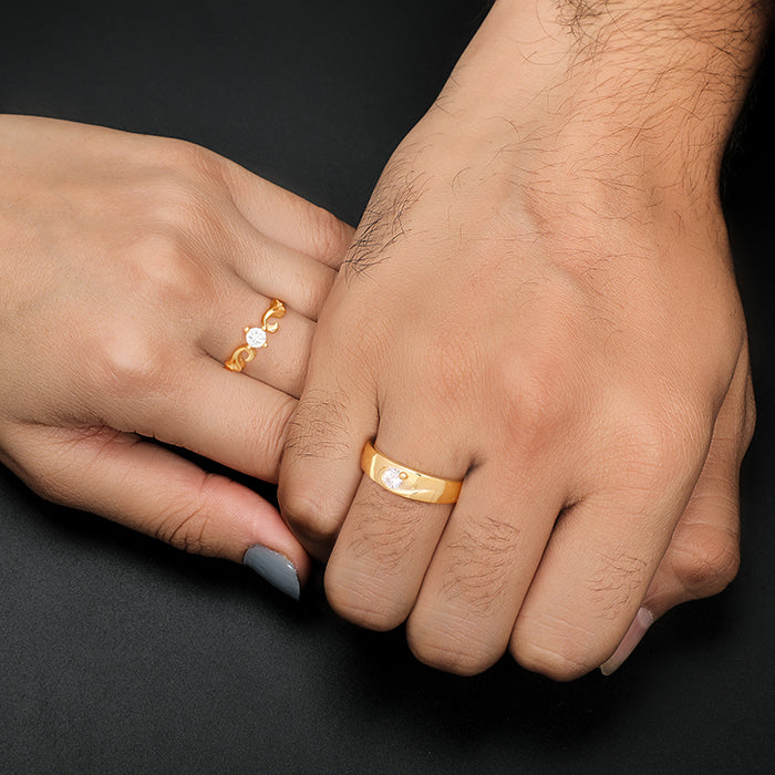 Gold Band Couple Rings - Buy Gold Band Couple Rings online at Best Prices  in India | Flipkart.com