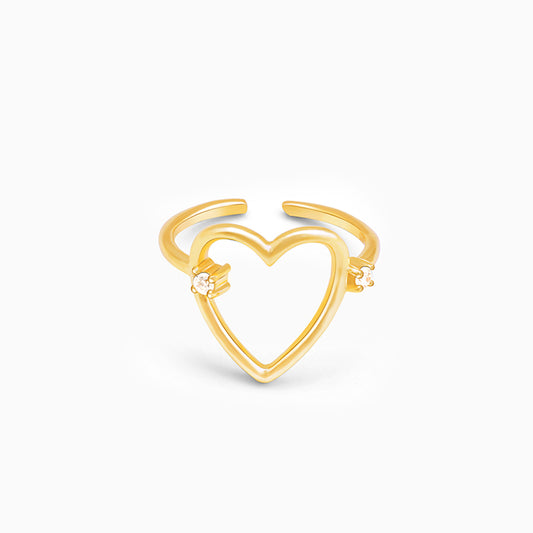 Golden Glowing Heart Ring