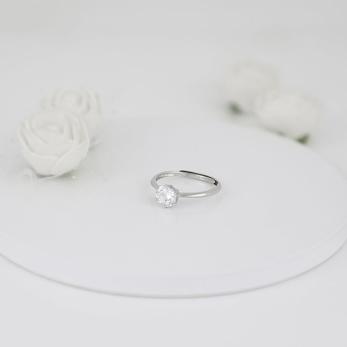 Silver Classic Vintage Solitaire Pendant & Ring Set - view 5