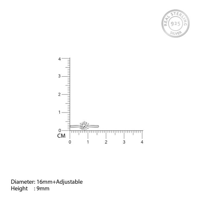 Silver Classic Vintage Solitaire Pendant & Ring Set - view 9