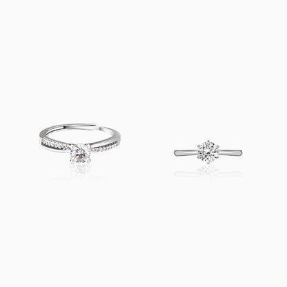 Silver Zircon Vintage Ring Set – GIVA