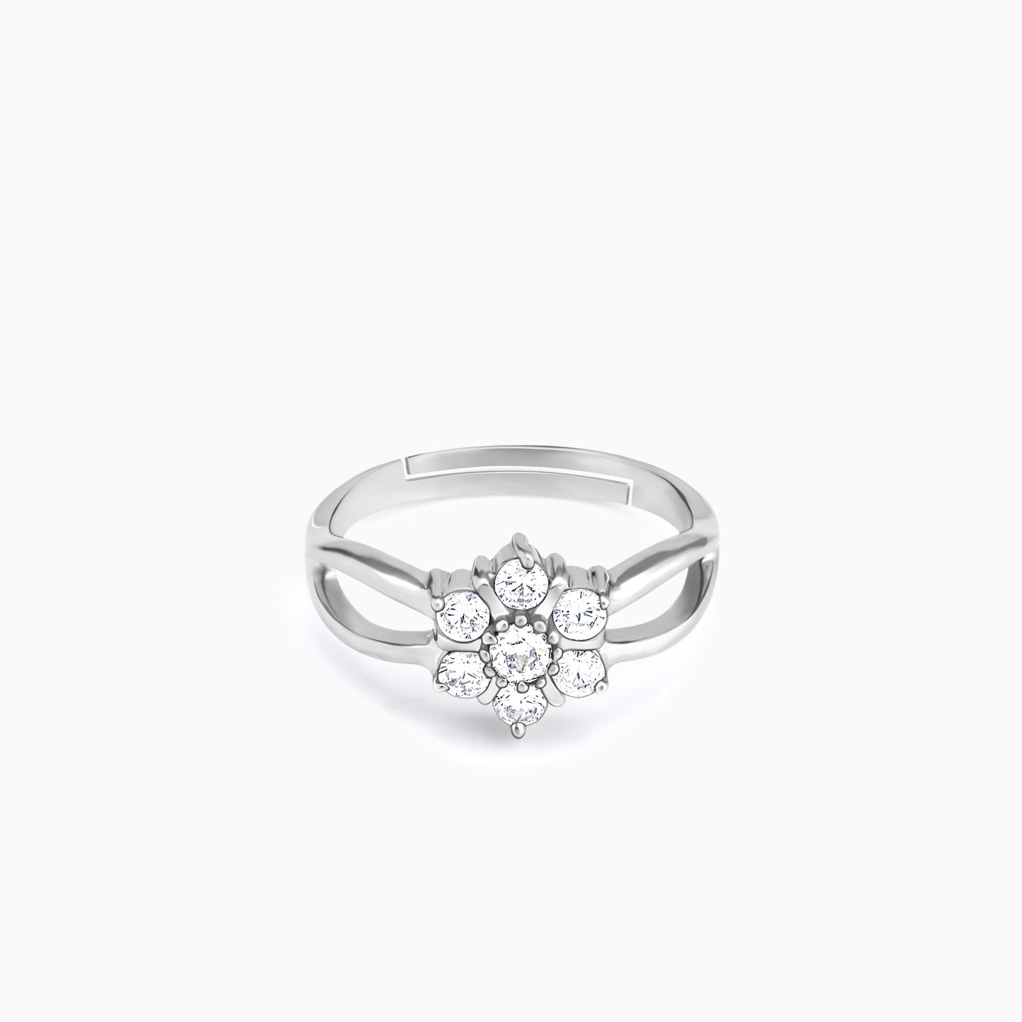 Silver Floral Charmer Ring