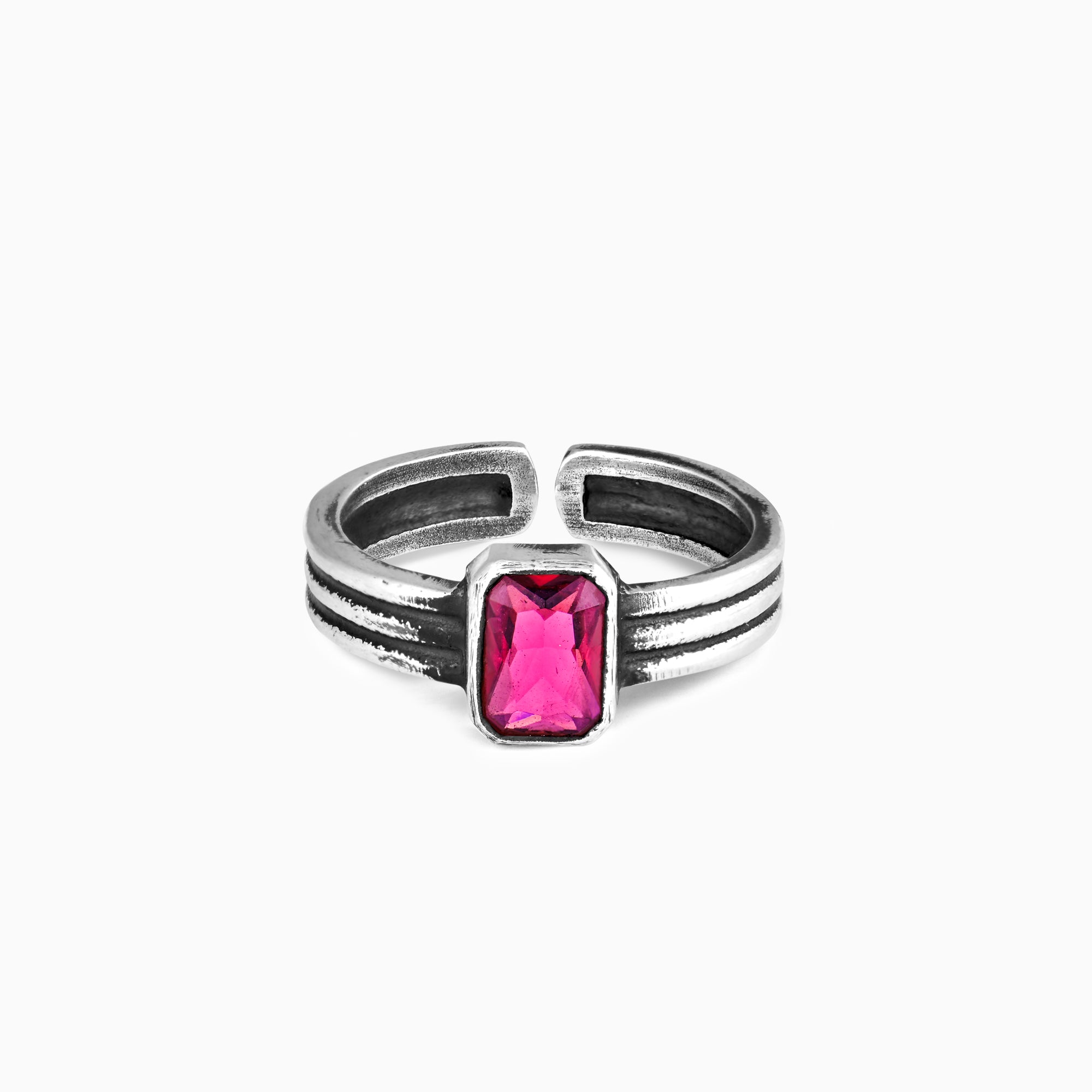Oxidised Silver Fuchsia Ring - Image 1