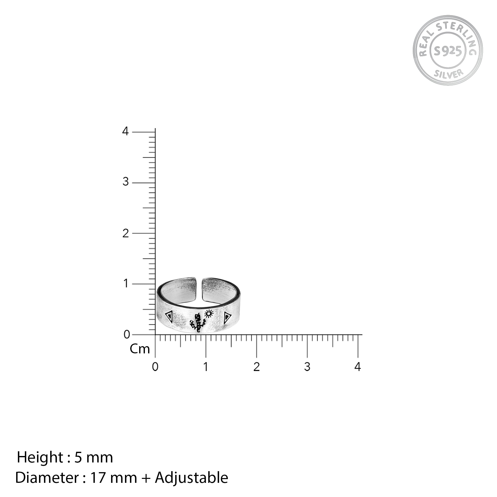 Oxidised Silver Archaic Ring - view 3