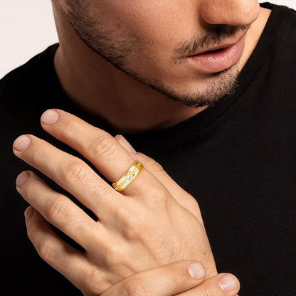 Golden Halo of Love Couple Rings