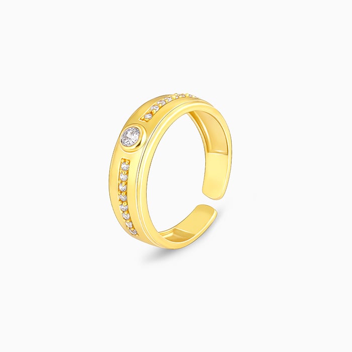 Golden Spark Exquisite Couples Ring