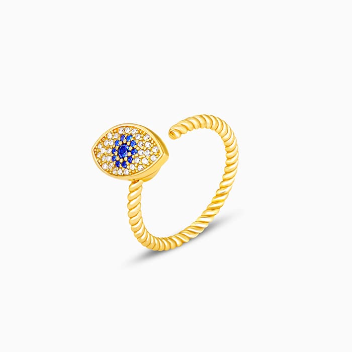 KIKICHIC | NYC | CZ Pave Diamond Dainty Double Evil Eye Adjustable Ring  Sterling Silver (925) available in White Gold, 18k Gold and Rose Gold