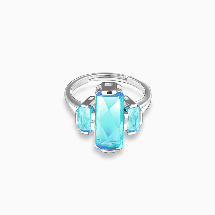 Silver Blue Bold Ring