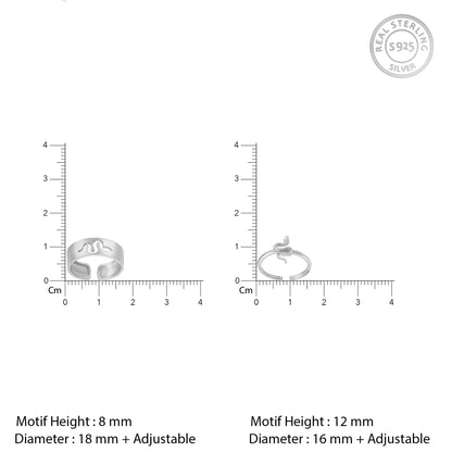 Silver Snake Charmer Couple Rings