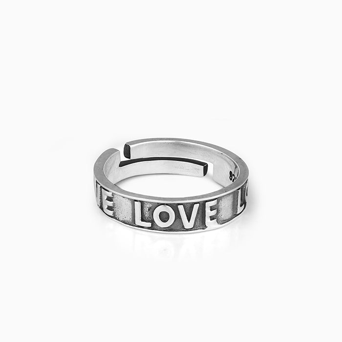 Oxidised Silver New Love Ring