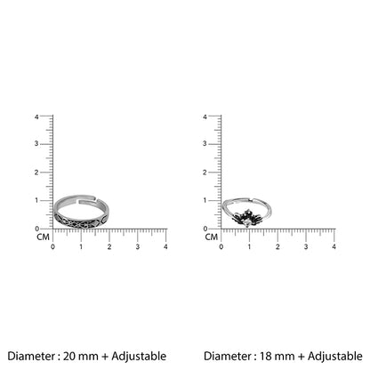 Oxidised Silver Love Bond Couple Rings