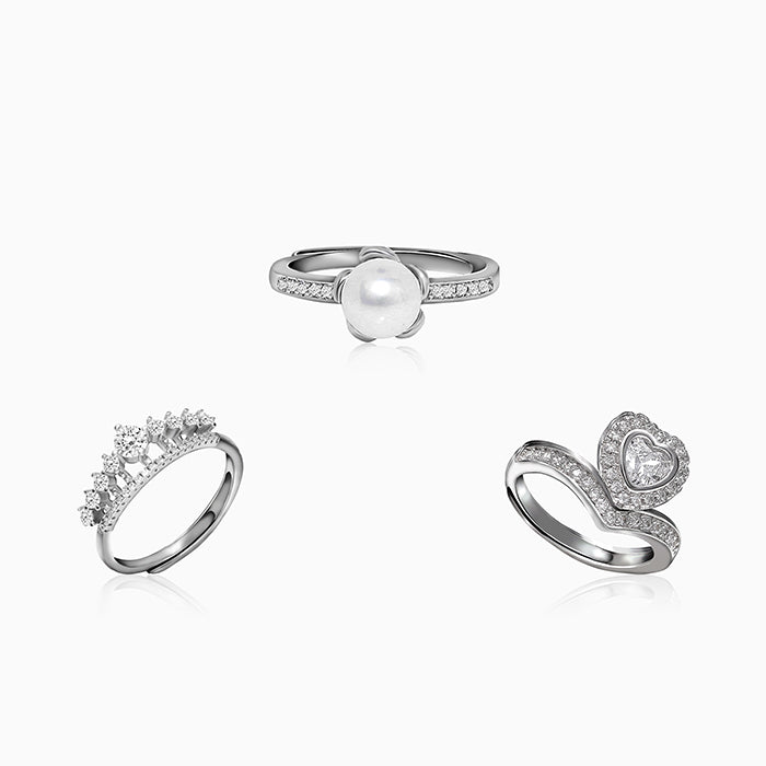 Silver Classic Rings Set