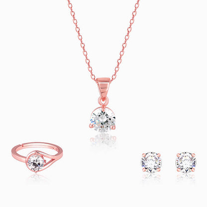 Rose Gold Classic Zircon Set of Three