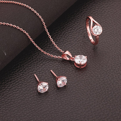 Rose Gold Classic Zircon Set of Three