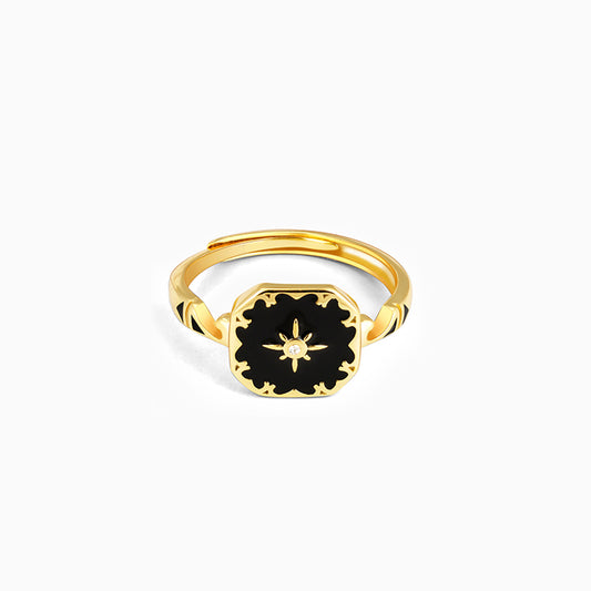 Golden Diamond Star Ring