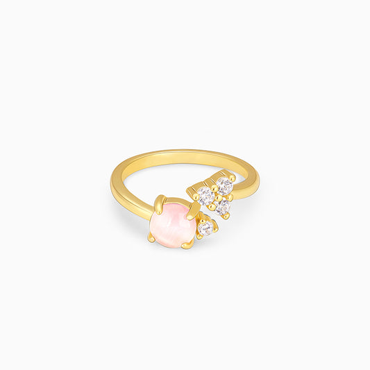 Golden Pink Quartz Ring