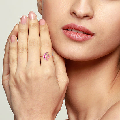 Rose Gold Pink Moon Ring