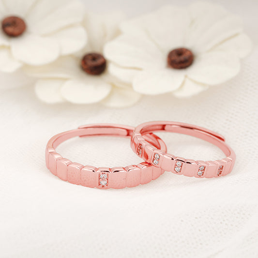 Rose Gold True Love Couple Rings