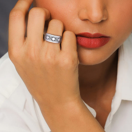 Silver Swirl World Ring