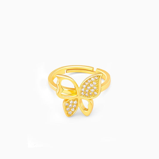 Golden Butterfly Bloom Ring