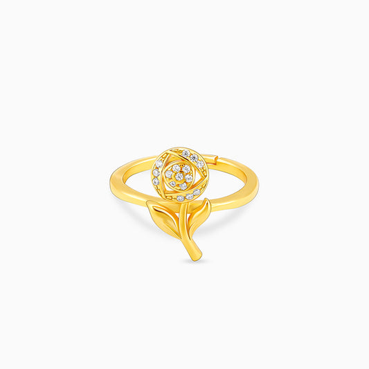 Golden Rosy Romance Ring
