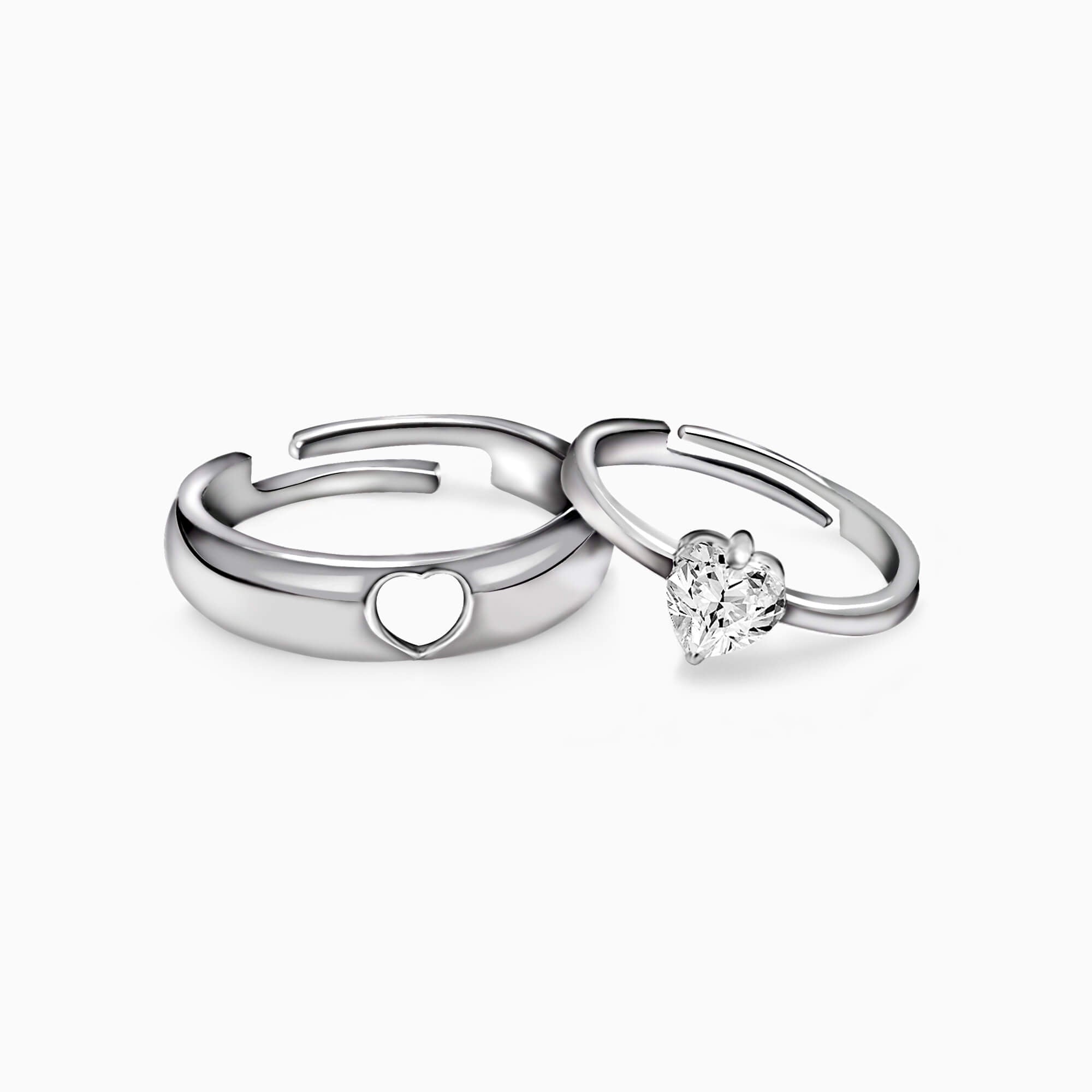 Heart Shaped Diamond Ring with Two Diamond Studded Hearts – Radiant Bay