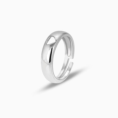 Silver Hollow Heart Ring