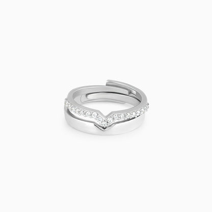 Silver Love Story Stackable Rings