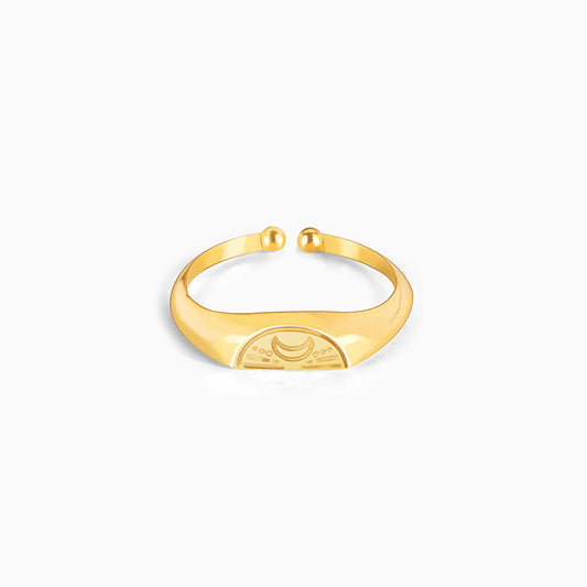 Golden Moon Arc Ring