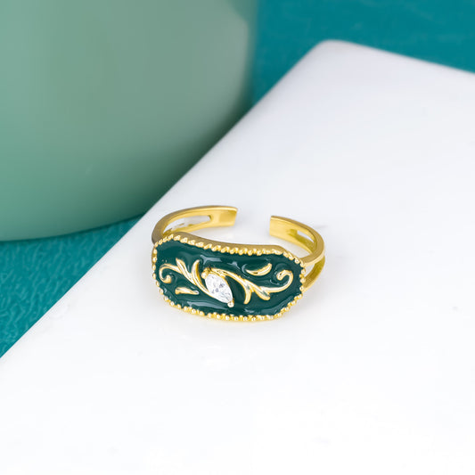 Golden St. Peter's Basilica Floral Ring