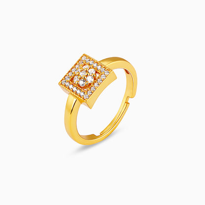 Anushka Sharma Golden Square Zircon Ring